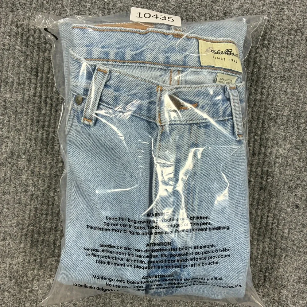 Eddie Bauer Mens Size 35x32 Straight Leg Jeans Light Wash Denim 100% Cotton